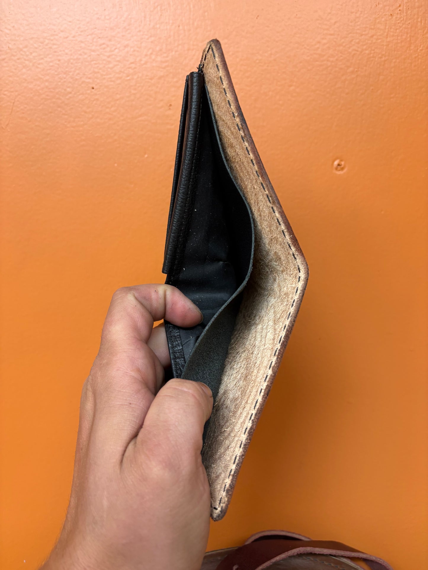 Floral Carved Leather Bifold Wallet