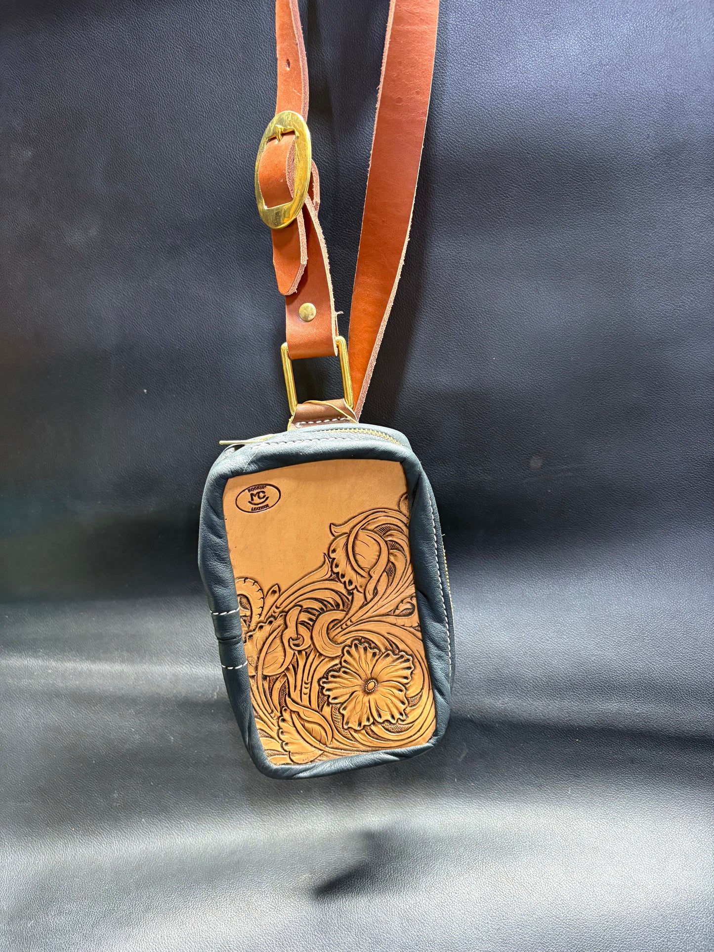 Tooled Floral Crossbody Purse