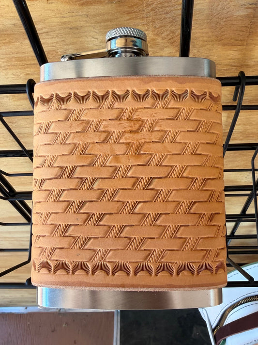 8oz Basketweave Flask