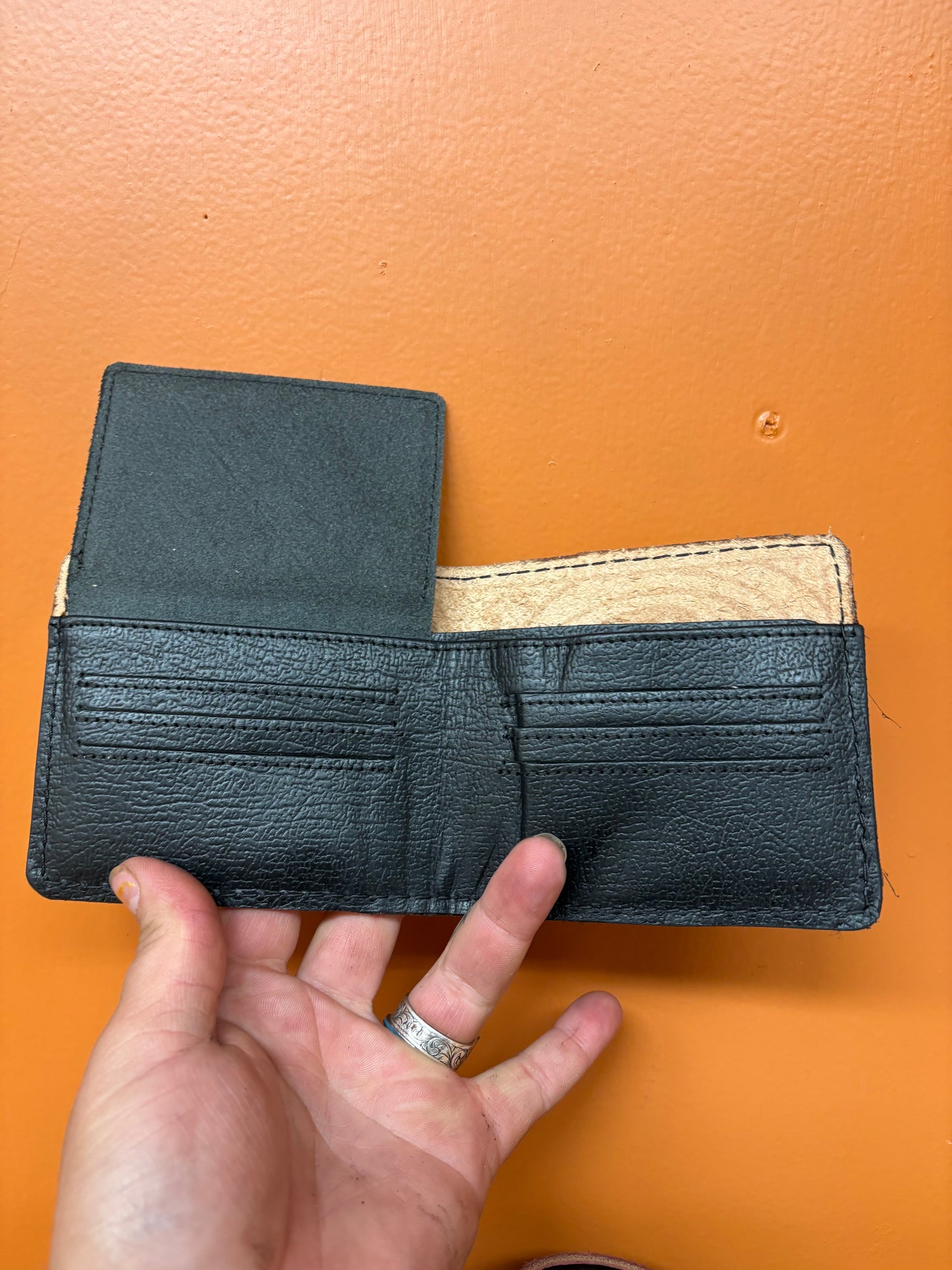 Floral Carved Leather Bifold Wallet