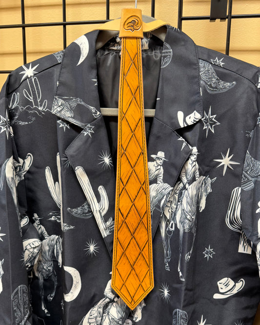 Diamond Leather Necktie
