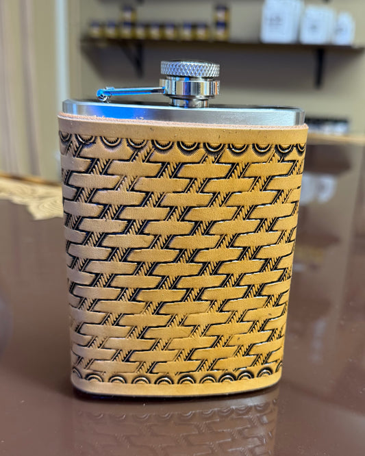 8oz Basketweave Flask
