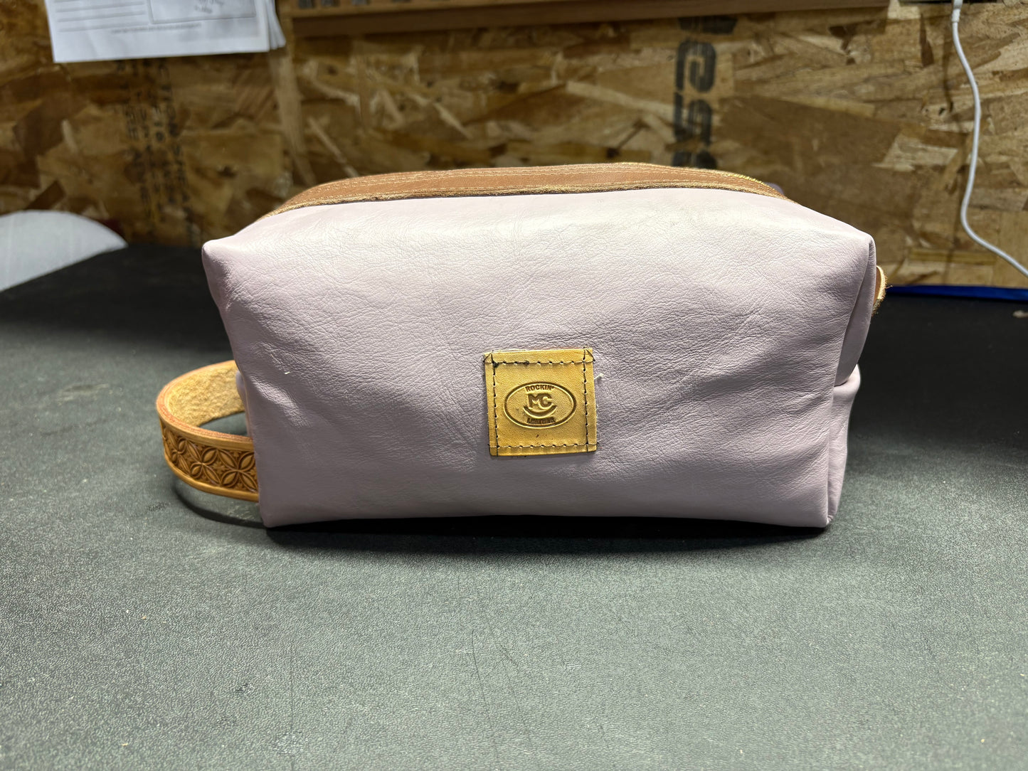 Lavender Boot Stitch Dopp Kit